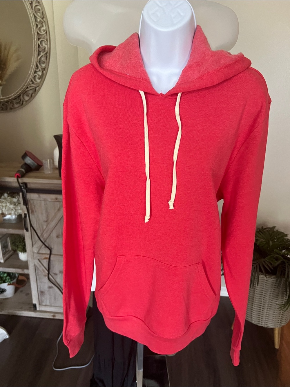 Alternative Apparel Coral Red Lightweight Pullover Hoodie